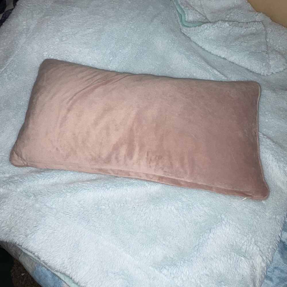 Embroidered Rectangular Pillow with 'Hello' Design - Picture 2 of 4